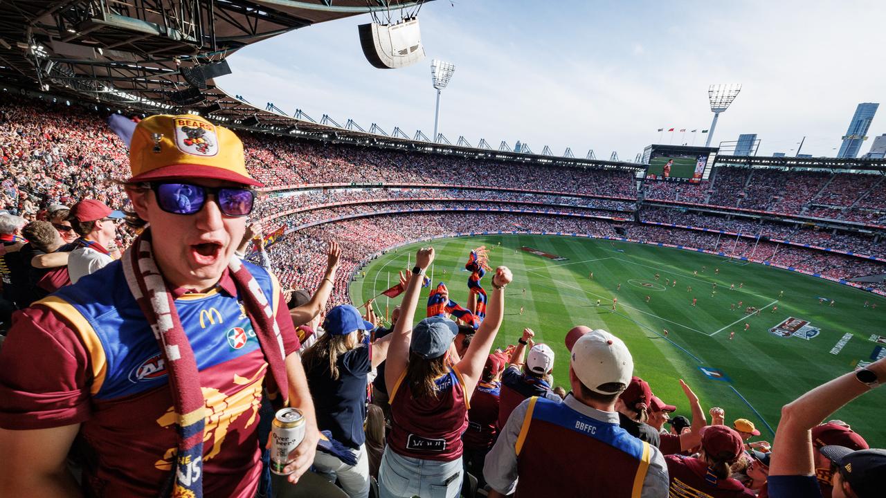 Fans during the game in the stands. Picture: NewsWire/Nadir Kinani