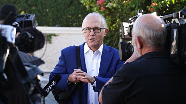 Malcolm Turnbull leaving his home in Point Piper.