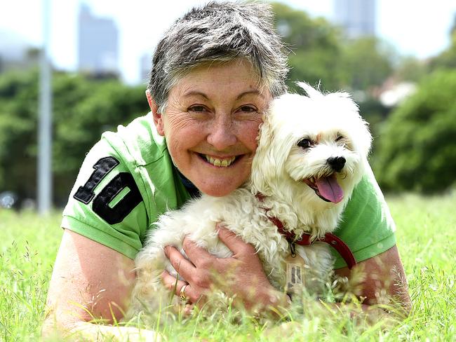 Jacki Largo helps foster the dogs of people who are in jail and can't care for them. Picture: Justin Sanson