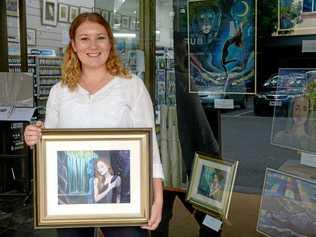 WORKS OF HEART: Artist Charlotte Fisher is excited to hang her works in Mi-Art's East St window space. Picture: Jann Houley