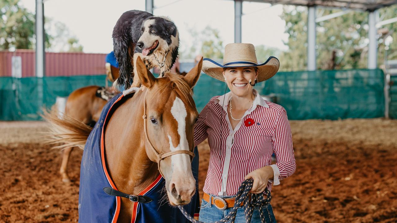 Annabel with Sasha and Trev of Katherine Outback Experience have won gold in the Tourist Attractions category for a third time. Picture: Supplied.