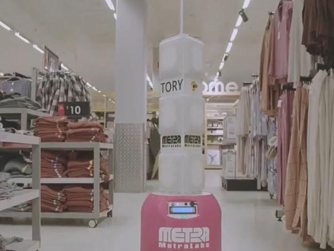 Kmart’s new self-navigating robot called Tory, which counts the daily inventory.