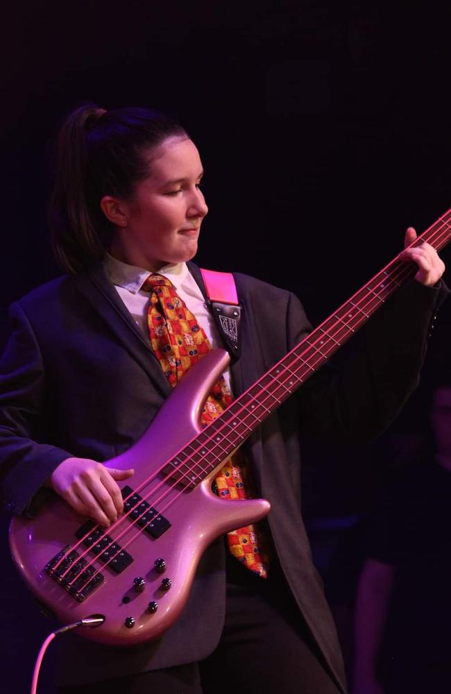 Alyssa Loughman, St Peter Claver College. Member of College Rock Band ‘Upper Management’. Photo: Supplied