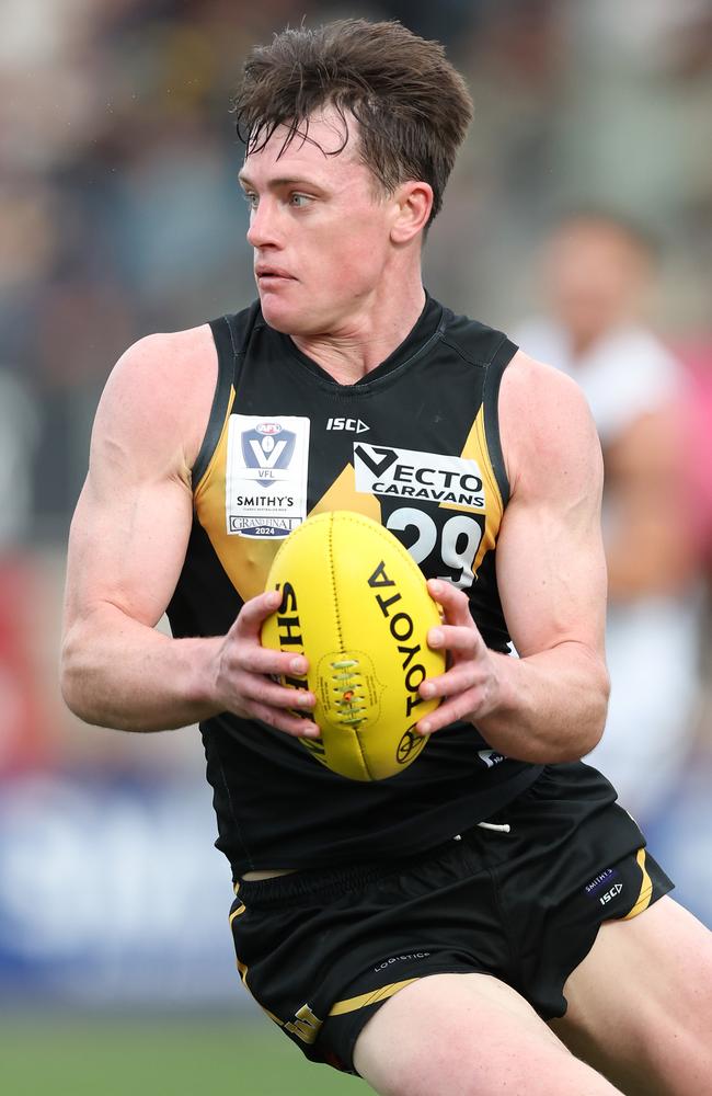 Dom Brew has plenty of fans as a potential AFL draftee. Picture: Rob Lawson/AFL Photos via Getty Images