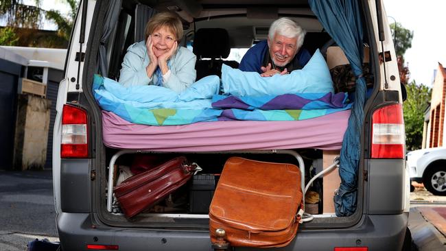 Tricia and Brian Easton are packed and ready for a road trip to their bush block in WA’s Margaret River area. Picture: Colin Murty