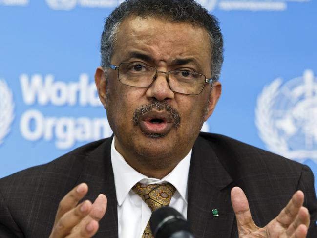 Tedros Adhanom Ghebreyesus, Director General of the World Health Organization (WHO), explains the new name for the coronavirus. Picture: AP