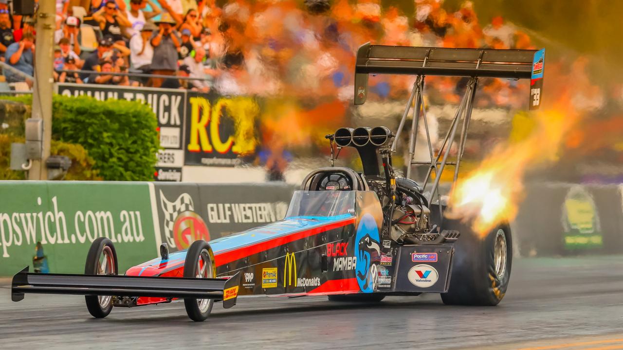 Top Fuel racer Phil Read blasting off. Picture: Dave Reid/dragphotos.com.au