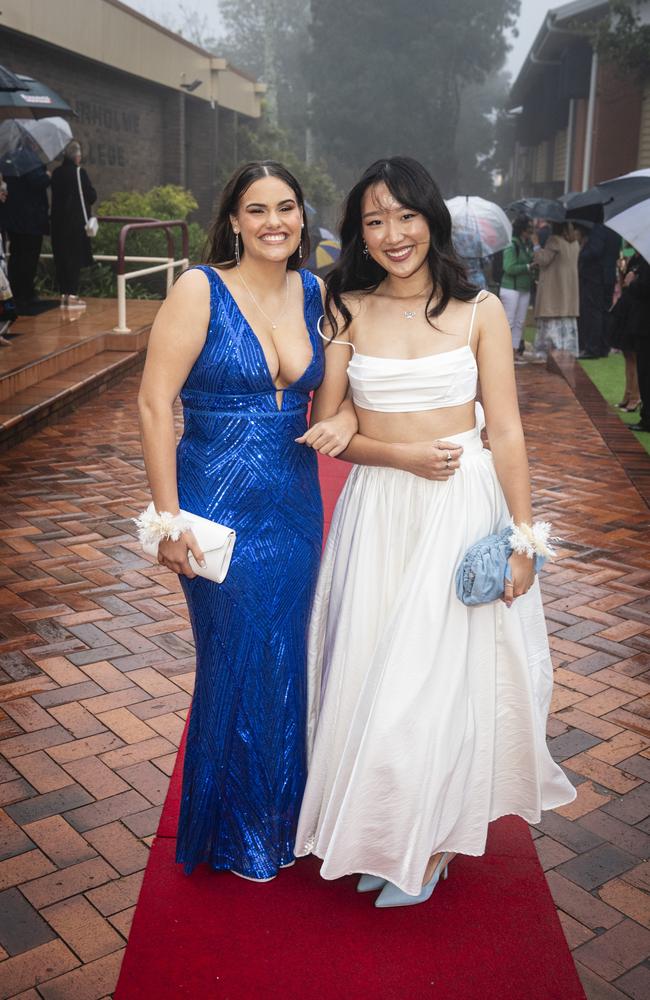 Pip Lilford (left) and Rachel Yap at Fairholme College formal, Wednesday, March 27, 2024. Picture: Kevin Farmer