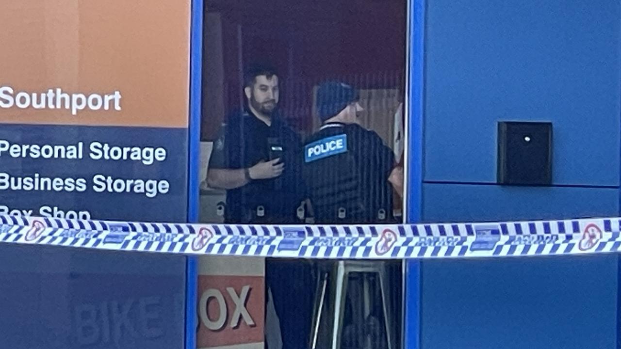 A crime scene has been established at a Gold Coast storage business following the discovery of a body on Tuesday morning., Photo: Charlton Hart ,