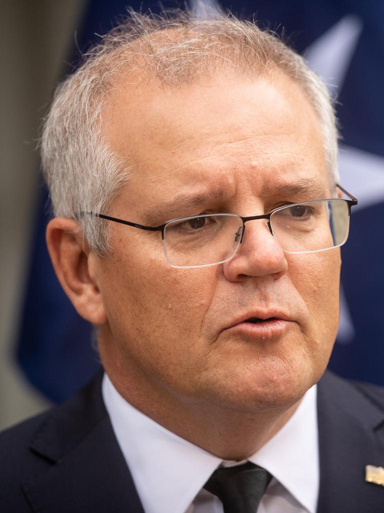 Prime Minister Scott Morrison says he doesn’t believe “gender” was an issue with Christine Holgate’s departure. Picture: Julian Andrews