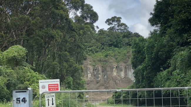 The dangerous cliff face at Newcastle Pistol Club. Picture: Amy Ziniak