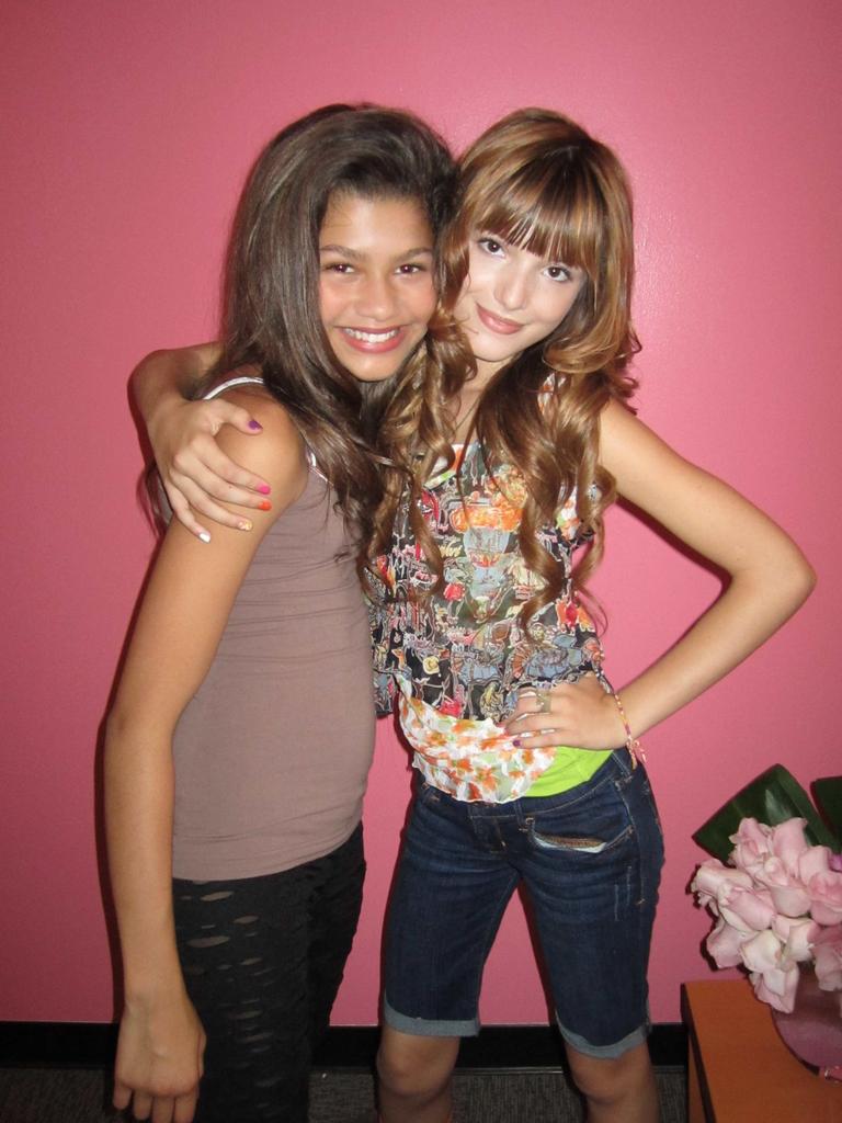 Thorne (right) with Zendaya on the Disney TV show Shake It Up!, which ran from 2010-2013.