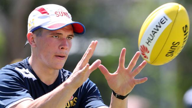 Draftee Ben Ainsworth during the Gold Coast Suns training session.