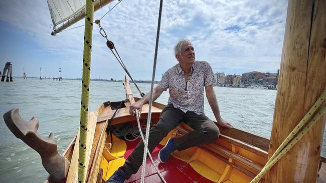 Tony Perrottet learning to sail with Venice A Bordo.