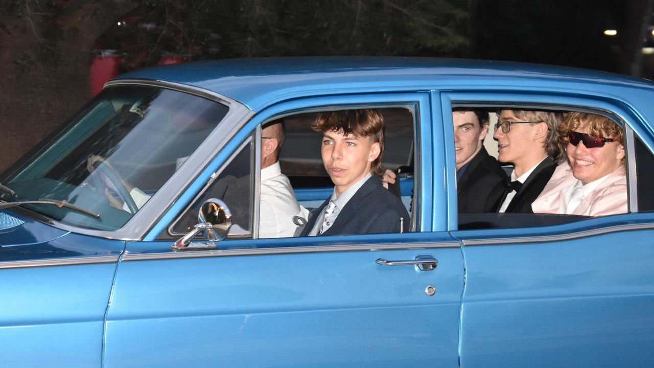 Austen Poyzer, Smith Connors, Theodore Shenfield and Ethan Ember at the Year 11 Good Shepherd formal, 2022.