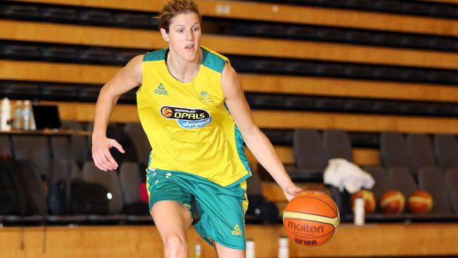 Jess Foley during an Australian Opals training session. Picture: RICHARD GOSLING