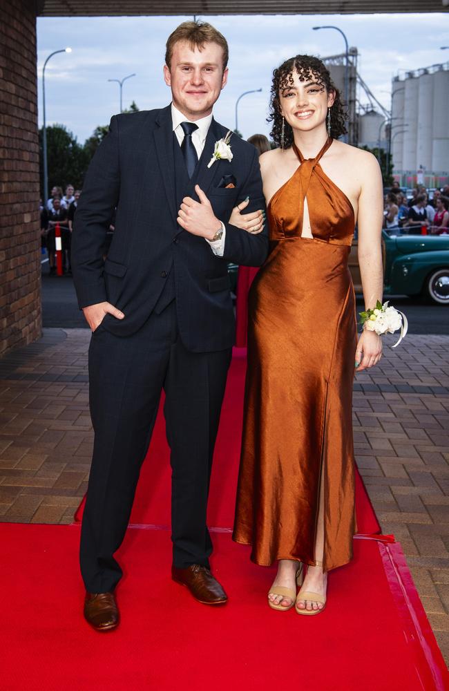 Jeremy Zuyderwyk and Brigid Webb at Toowoomba Grammar School formal at Rumours International, Wednesday, November 15, 2023. Picture: Kevin Farmer