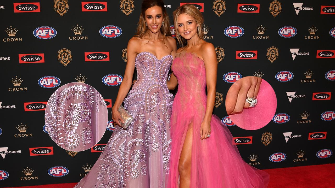 Rebecca Judd Jessie Murphy: Long-time J’Aton devotee Bec teamed her lilac gown with Paul Bram diamonds. Olia Loro Couture dressed Jessie, who donned Anton jewellery. Photo: AAP Image/Julian Smith