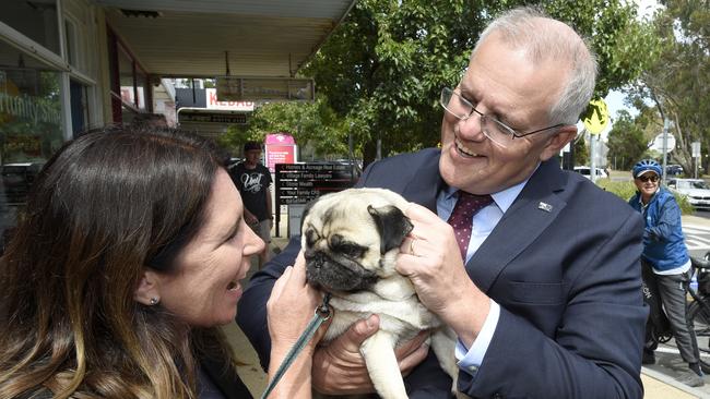 Scott Morrison on the campaign trail in Melbourne on Friday. Picture: NCA NewsWire / Andrew Henshaw