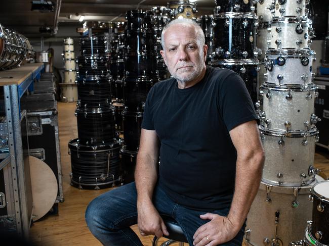 Garry Brokenshire, owner of Backline Australia, grew his business from The Police tours with Michael Gudinski in the 80s to owning his own instrument rental business; has dipped into his savings to keep his staff earning a JobKeeper level wage. Picture: Julian Andrews