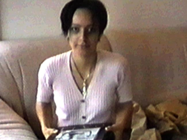 Denise Shipley on home video, Christmas 1994. Her boyfriend Leonard received two life sentences for murder and she was found guilty of being an accessory after the fact.