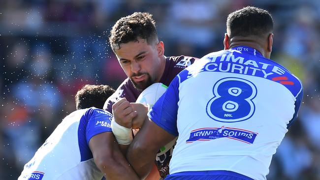 Josh Aloiai takes a hit up (Photo by Albert Perez/Getty Images)