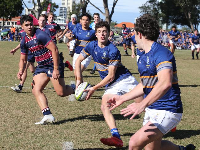 GPS schoolboy rugby union game between The Southport School and Churchie.TSS Player NoChurchie Player No15 Will HerberPicture  Mike Batterham