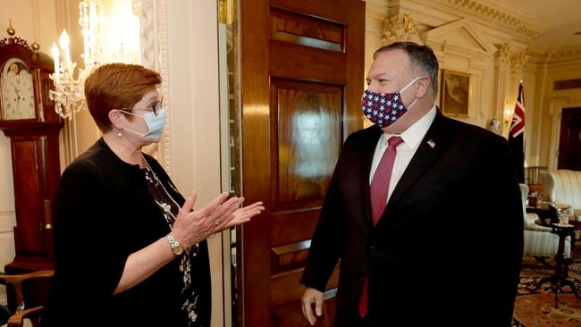 Australian Foreign Affairs Minister Marise Payne met with US Secretary of State Mike Pompeo in Washington DC. Picture: Supplied