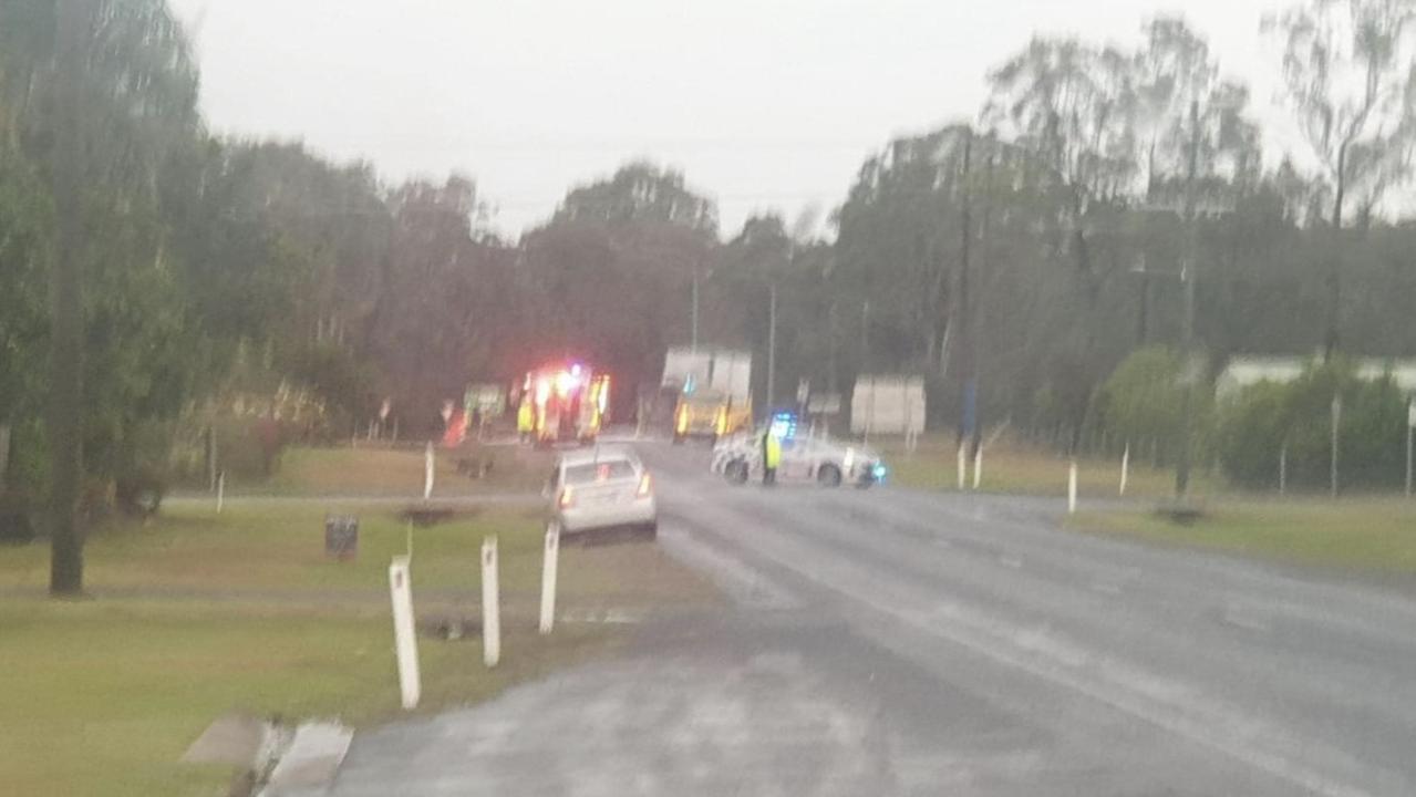 The scene of the drama at Torbanlea. Photo: Maryborough Community Facebook page.