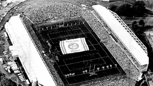 Parramatta Stadium was packed to capacity for the Eels’ first home game against St George on March 16, 1986.