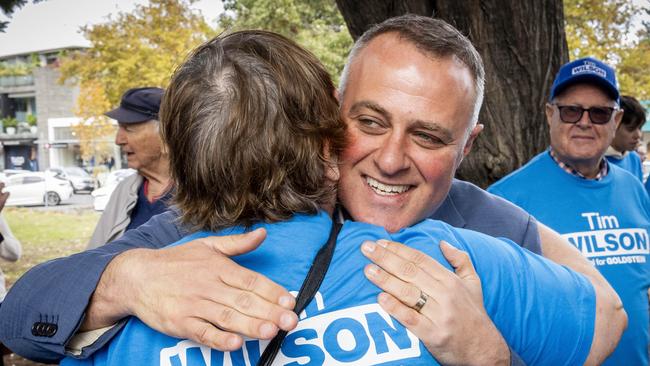 It is the second time Mr Wilson has declared victory for the highly-contested seat over Teal Zoe Daniels – who has not yet conceded. Picture: Jake Nowakowski