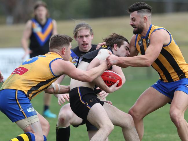 Matthew King in action for Old Carey. Picture: David Crosling