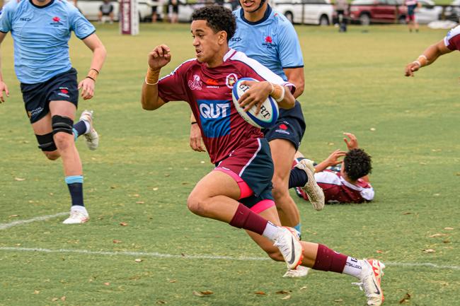 Hemi Rakuita. Super Rugby Under-16 action between the Queensland Reds and New South Wales Waratahs. Picture courtesy of James Auclair.