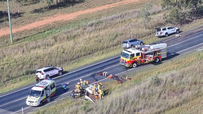 COPPABELLA: A driver lost their arm in a horror crash on the Peak Downs Highway. Picture: RACQ CQ Rescue