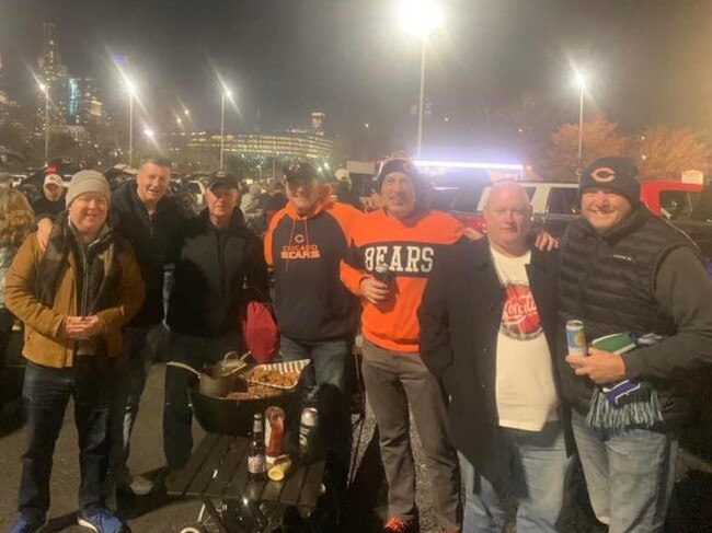 Dean Ritchie at a tailgate party before a Chicago Bears game.