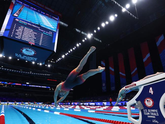 The US Olympic trials for Paris have been a phenomenal success after being staged in Lucas Oil stadium in downtown Indianapolis. Picture: Maddie Meyer / Getty Images / AFP