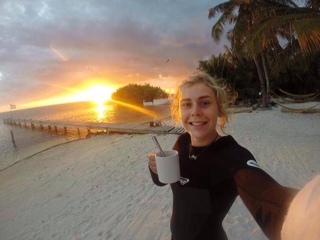 Elly Rose Warren at a beach in South Africa in 2015. Picture: Supplied