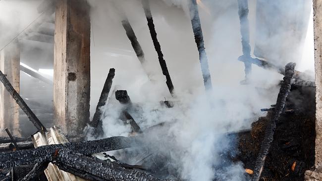 A man has been taken to hospital after he escaped a burning house in the early hours of Monday.