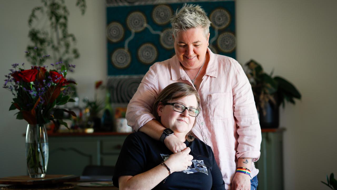 Megan and Julie Etheridge found each other while working for rival car rental companies at Alice Springs Airport and have since moved back to Adelaide. Picture Matt Turner.