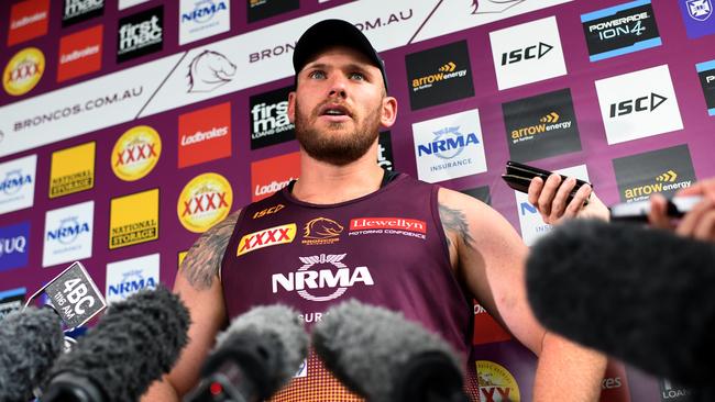 Matt Lodge is being considered as the next Brisbane captain. Picture: Dan Peled