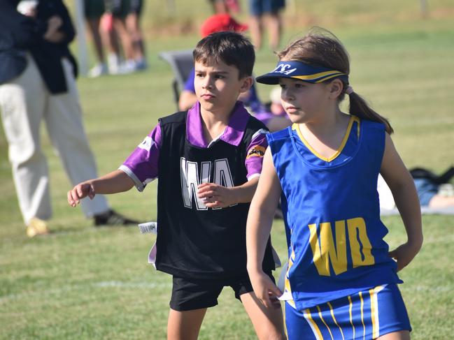 Action from Rockhampton Netball's annual Sullivan's Carnival at Jardine Park, Rockhampton, on May 24, 2025.