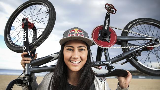 Saya and Kai would get up early before school to exercise in their garage as they committed to their sport. Picture: Dylan Robinson.