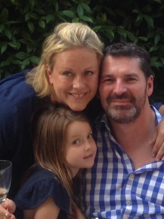 Darren Houghton with wife Jo and daughter Martha. Picture: Supplied