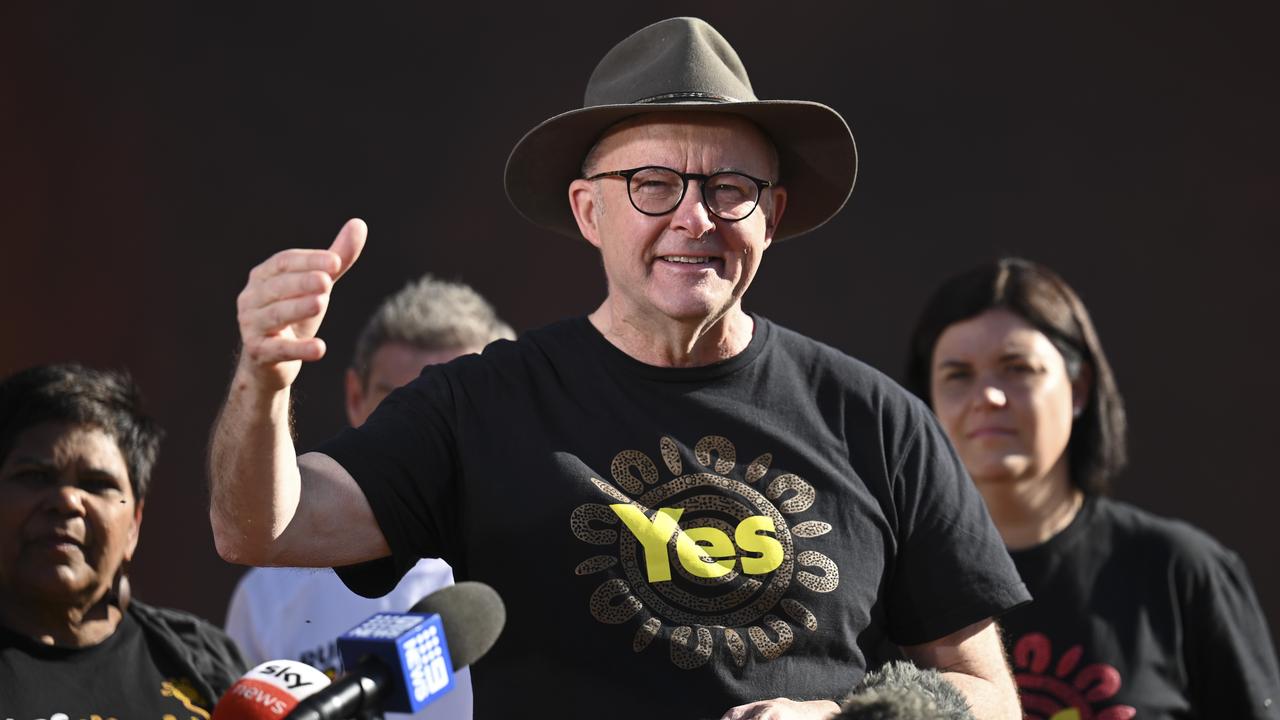 Prime Minister Anthony Albanese says ‘no one has done more’ than Mr Farmer for the Yes campaign. Picture: NCA NewsWire / Martin Ollman