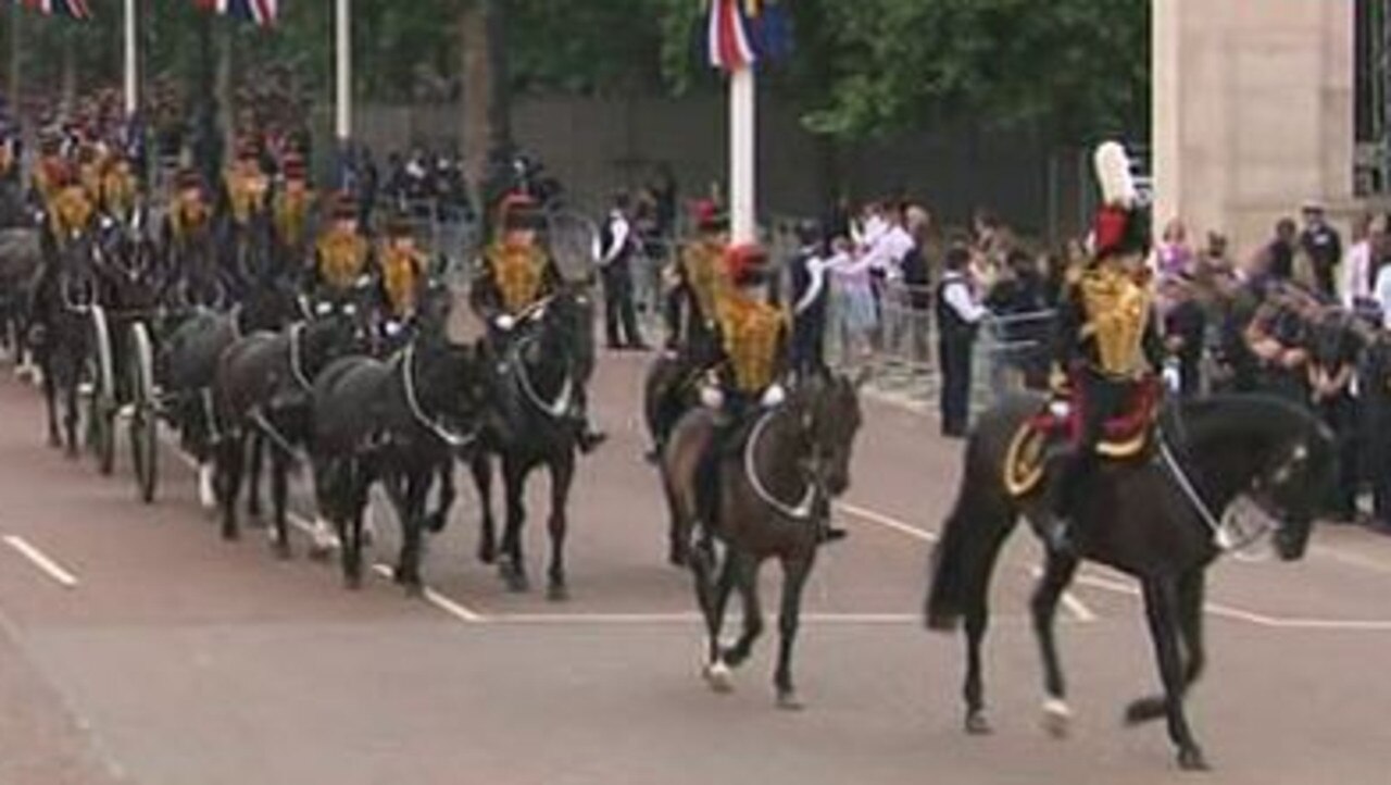 Armed forces on the Mall for Trooping the Colour. Picture: Supplied