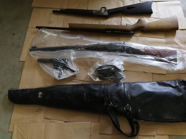 Four rifles and two pistols were seized from a Llandilo property.