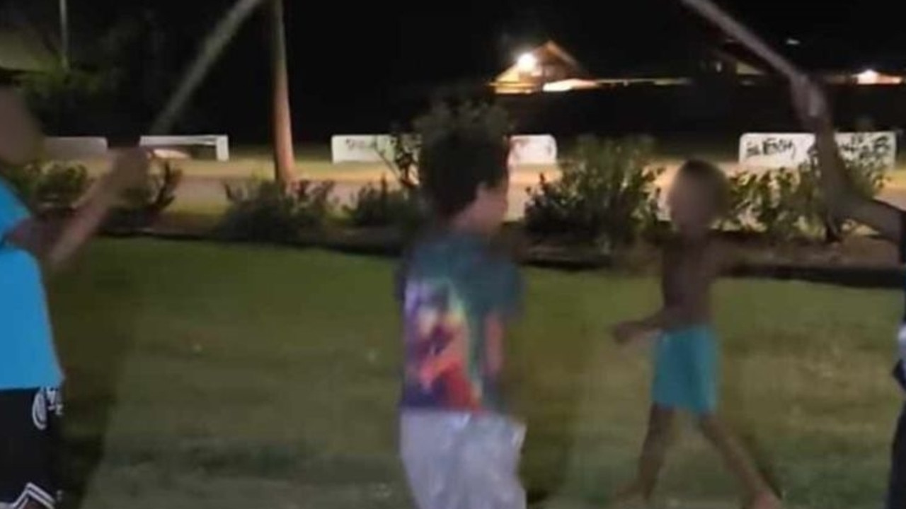 Kids filmed using snake as skipping rope