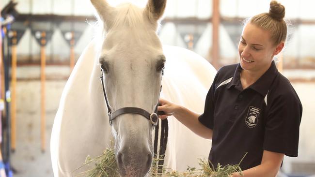 A SAPOL police grey with staffer. Tiffany Kalderovskis. Picture Dean Martin