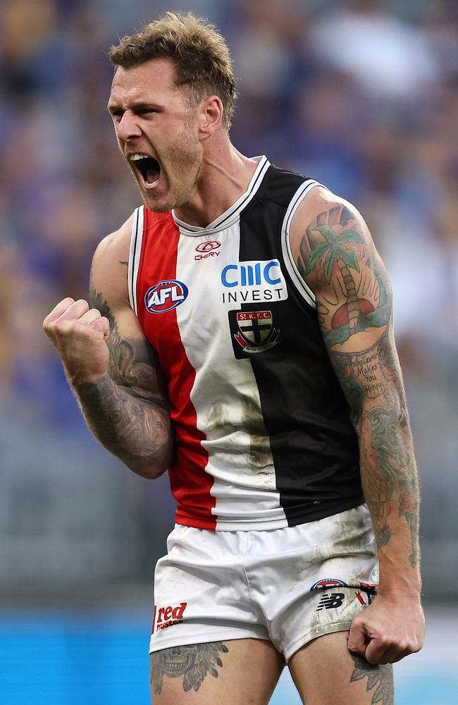 Tim Membrey during the win over the Eagles. Picture: Paul Kane/Getty Images