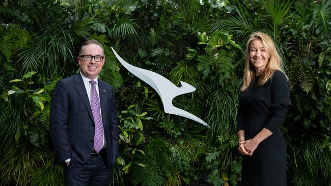 Qantas CEO Alan Joyce and Qantas Loyalty CEO Olivia Wirth.